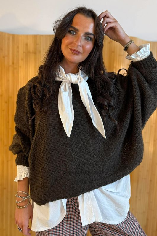 Big Softie Batwing Or Butterfly Knit Chocolate 